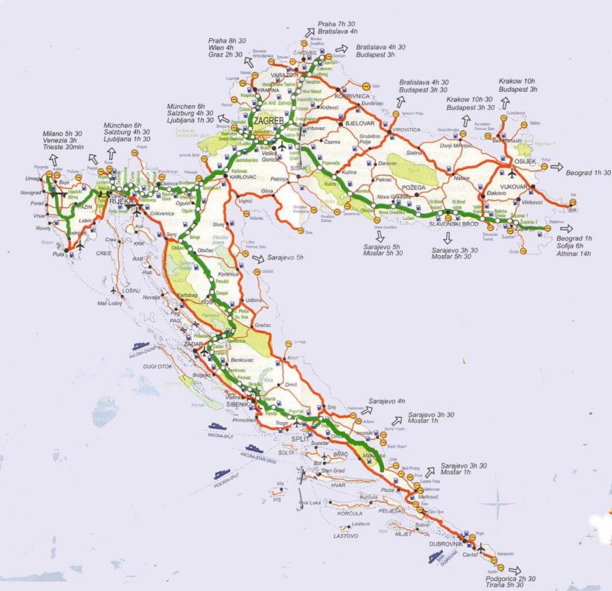 مفصلة خريطة الطريق كرواتيا