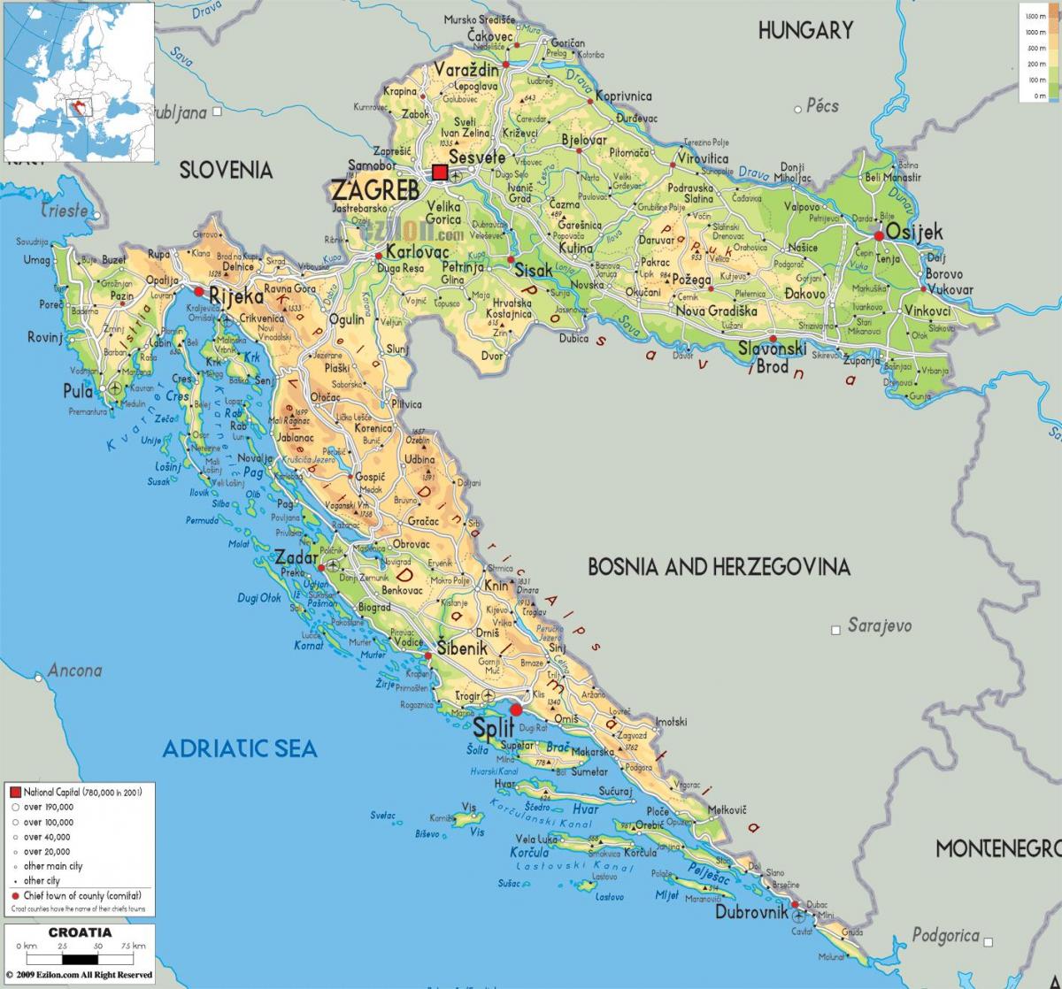 كرواتيا في الخريطة