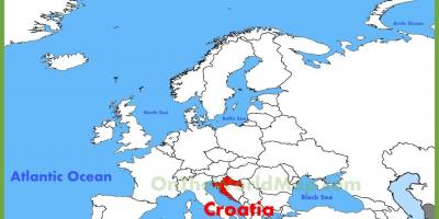 كرواتيا الموقع على خريطة العالم ، 